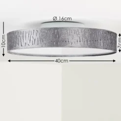 Lampes En Tissu-hofstein Plafonnier Liared LED Nickel mat, 1 lumière