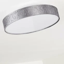 Lampes En Tissu-hofstein Plafonnier Liared LED Nickel mat, 1 lumière