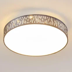 Lampes En Tissu-hofstein Plafonnier Liared LED Nickel mat, 1 lumière
