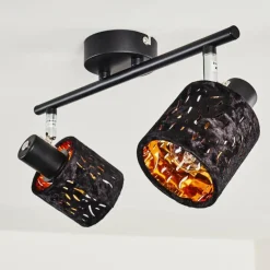 Lampes En Tissu-hofstein Plafonnier Liared Noir, 2 lumières