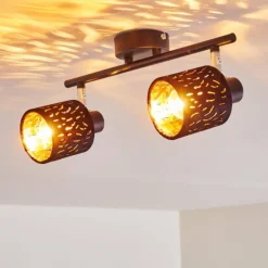 Lampes En Tissu-hofstein Plafonnier Liared Noir, 2 lumières