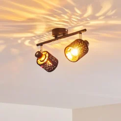 Lampes En Tissu-hofstein Plafonnier Liared Noir, 2 lumières