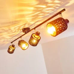 Lampes En Tissu-hofstein Plafonnier Liared Noir, 4 lumières