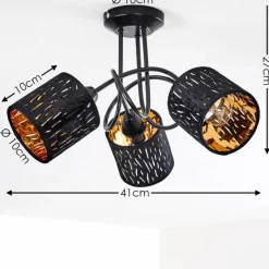 Lampes En Tissu-hofstein Plafonnier Liared Noir, 3 lumières