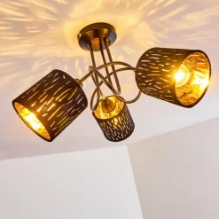 Lampes En Tissu-hofstein Plafonnier Liared Noir, 3 lumières