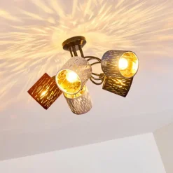 Lampes En Tissu-hofstein Plafonnier Liared Noir, 5 lumières