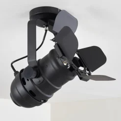 Lampes Industrielles-hofstein Plafonnier Lichinga Noir, 1 lumière