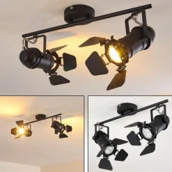 hofstein Plafonnier Lichinga Noir, 2 lumières* Spots Et Projecteurs