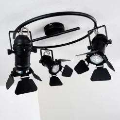 Lampes Industrielles-hofstein Plafonnier Lichinga Noir, 3 lumières