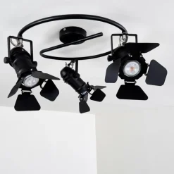 Lampes Industrielles-hofstein Plafonnier Lichinga Noir, 3 lumières