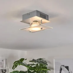 hofstein Plafonnier Liestal LED Nickel mat, 1 lumière