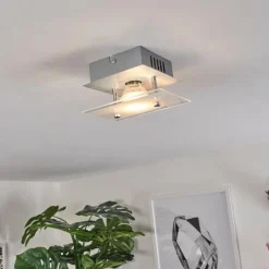 hofstein Plafonnier Liestal LED Nickel mat, 1 lumière