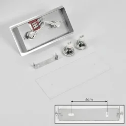 hofstein Plafonnier Liestal LED Nickel mat, 2 lumières