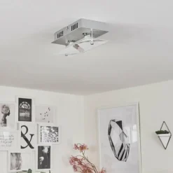hofstein Plafonnier Liestal LED Nickel mat, 2 lumières