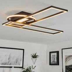 hofstein Plafonnier Lillavois LED Noir, 1 lumière, Télécommandes