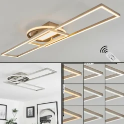 hofstein Plafonnier Lillavois LED Nickel mat, 1 lumière, Télécommandes