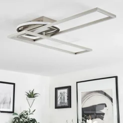 hofstein Plafonnier Lillavois LED Nickel mat, 1 lumière, Télécommandes