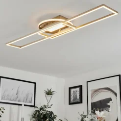 hofstein Plafonnier Lillavois LED Nickel mat, 1 lumière, Télécommandes