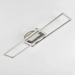 hofstein Plafonnier Lillavois LED Nickel mat, 1 lumière, Télécommandes