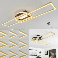 hofstein Plafonnier Lillavois LED Noir, 1 lumière, Télécommandes