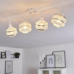 Luminaires Rustiques-hofstein Plafonnier Limassol Chrome, Blanc, 4 lumières