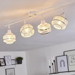 Luminaires Rustiques-hofstein Plafonnier Limassol Chrome, Blanc, 4 lumières