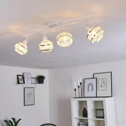 Luminaires Rustiques-hofstein Plafonnier Limassol Chrome, Blanc, 4 lumières