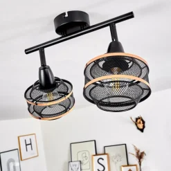 Luminaires Rustiques-hofstein Plafonnier Limassol Noir, 2 lumières