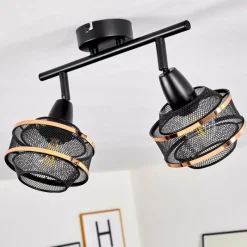 Luminaires Rustiques-hofstein Plafonnier Limassol Noir, 2 lumières