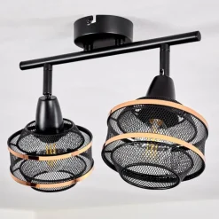 Luminaires Rustiques-hofstein Plafonnier Limassol Noir, 2 lumières