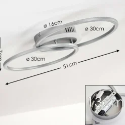 hofstein Plafonnier Lithgow LED Argenté, 1 lumière