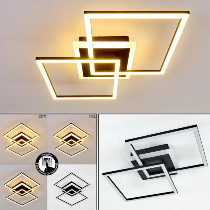 hofstein Plafonnier Lithgow LED Noir, 1 lumière