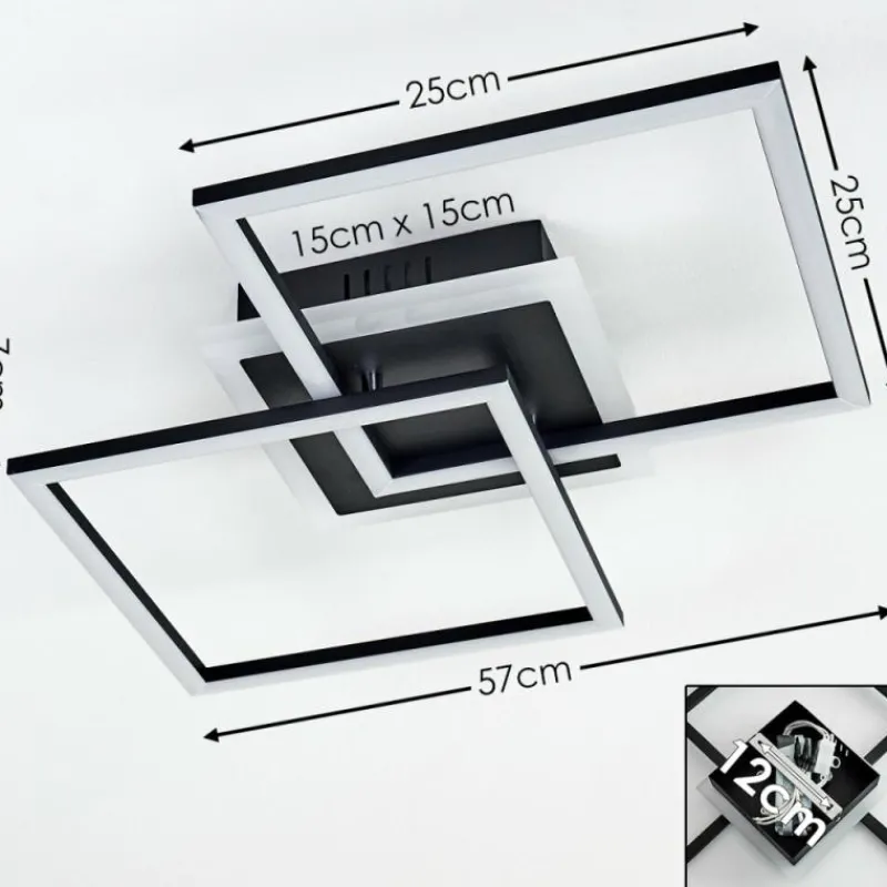 hofstein Plafonnier Lithgow LED Noir, 1 lumière
