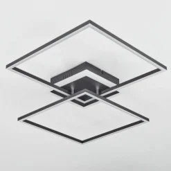 hofstein Plafonnier Lithgow LED Noir, 2 lumières, Télécommandes, Changeur de couleurs