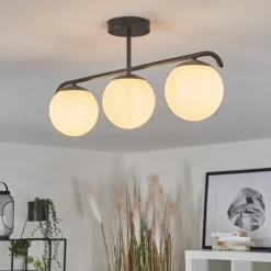 hofstein Plafonnier Litoral Noir, 3 lumières