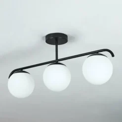 hofstein Plafonnier Litoral Noir, 3 lumières