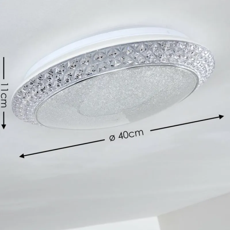 hofstein Plafonnier Litto LED Blanc, 1 lumière, Télécommandes