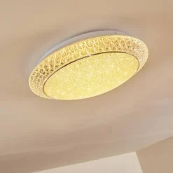 hofstein Plafonnier Litto LED Blanc, 1 lumière, Télécommandes