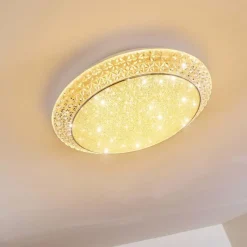 hofstein Plafonnier Litto LED Blanc, 1 lumière, Télécommandes