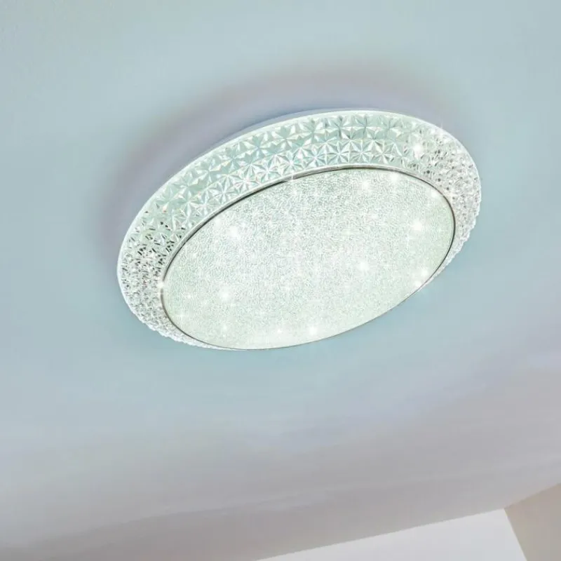 hofstein Plafonnier Litto LED Blanc, 1 lumière, Télécommandes