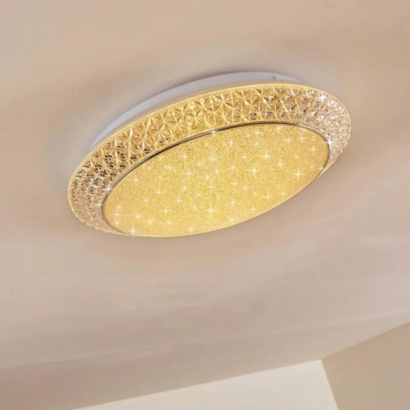 hofstein Plafonnier Litto LED Blanc, 1 lumière, Télécommandes