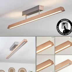 Lampes En Bois-hofstein Plafonnier Llevallol LED Écru, Nickel mat, 1 lumière
