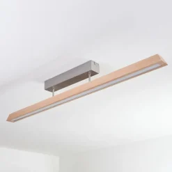 Lampes En Bois-hofstein Plafonnier Llevallol LED Écru, Nickel mat, 1 lumière