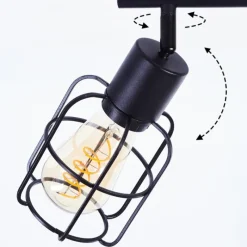 Lampes Vintages & Rétros-hofstein Plafonnier Loedingen Bois foncé, Noir, 2 lumières