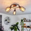 Lampes Vintages & Rétros-hofstein Plafonnier Loedingen Bois foncé, Noir, 3 lumières