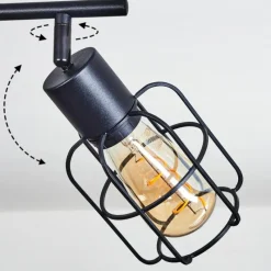 Lampes Vintages & Rétros-hofstein Plafonnier Loedingen Bois foncé, Noir, 4 lumières