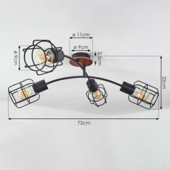 Lampes Vintages & Rétros-hofstein Plafonnier Loedingen Écru, Noir, 4 lumières