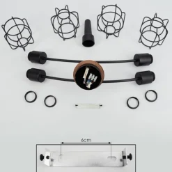 Lampes Vintages & Rétros-hofstein Plafonnier Loedingen Écru, Noir, 4 lumières