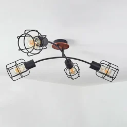 Lampes Vintages & Rétros-hofstein Plafonnier Loedingen Écru, Noir, 4 lumières