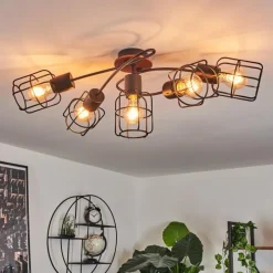 Lampes Vintages & Rétros-hofstein Plafonnier Loedingen Noir, 5 lumières